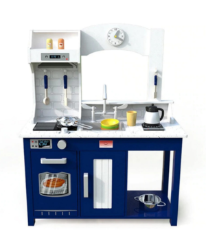 Wooden Kitchen Set with Accessories – Blue & White – W10C462