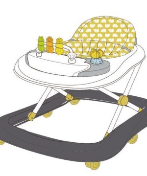 Burbay Baby Walker Gray Yellow - Bur1201