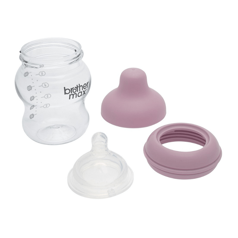 Brother Max PP Extra Wide Neck Bottle 160ml + S Teat – Pink – BM109 - Image 2