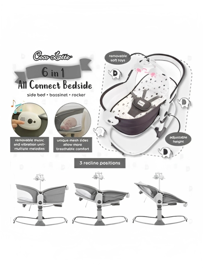 Baby Rocker Deluxe 6 In 1 Rocking Bassinet Multifunctional Bassinet For Newborn Boy Girl For The Age 0 To 12 Month - Image 3