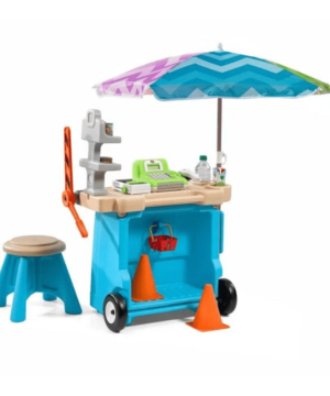 Step2 – Stop & Go Market Toddler Blue Kids Plastic Playset with Umbrella
