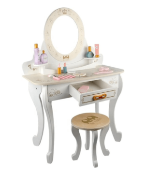 Wooden – Dresser Table And Stools Dressing Table Role Play Toy