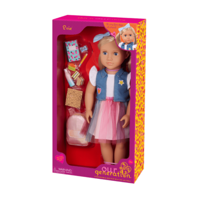 Evie 18″ School Doll with Backpack & Accessories