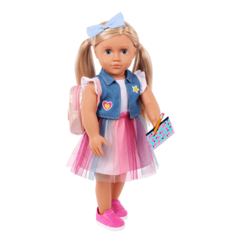 Evie 18″ School Doll with Backpack & Accessories - Image 2