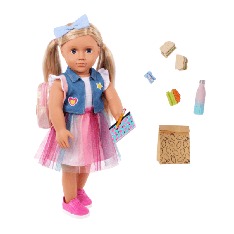 Evie 18″ School Doll with Backpack & Accessories - Image 3