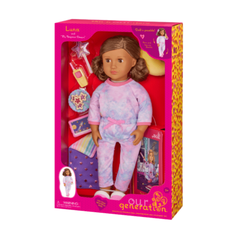 Luna - Posable 18-inch Sleepover Doll & Storybook Set