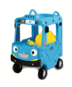 Ride-on Bus Roof Car for Kids Push Car w/ Light Music – Blue
