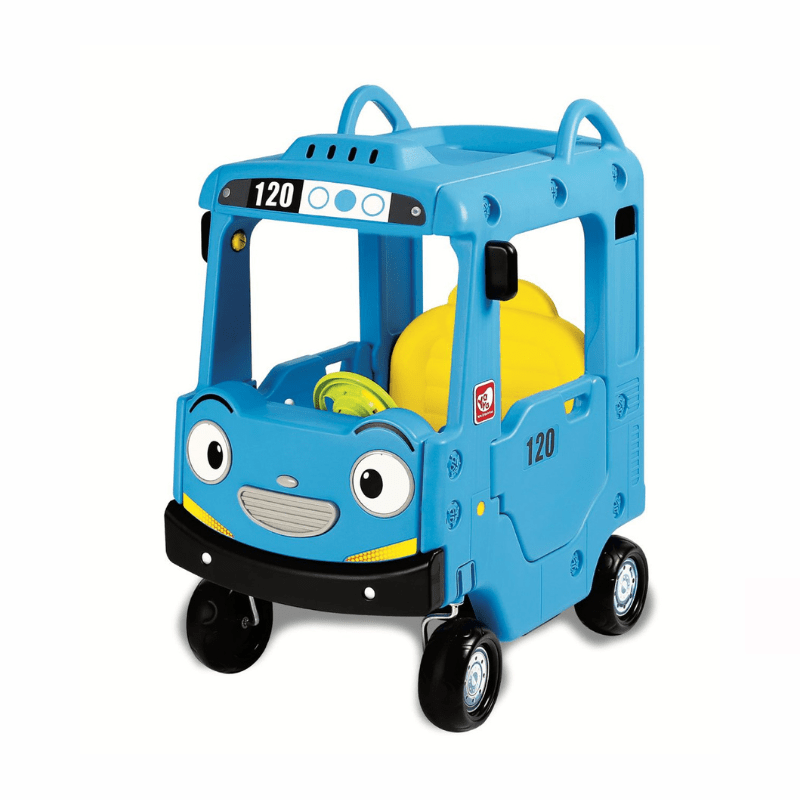 Ride-on Bus Roof Car for Kids Push Car w/ Light Music – Blue