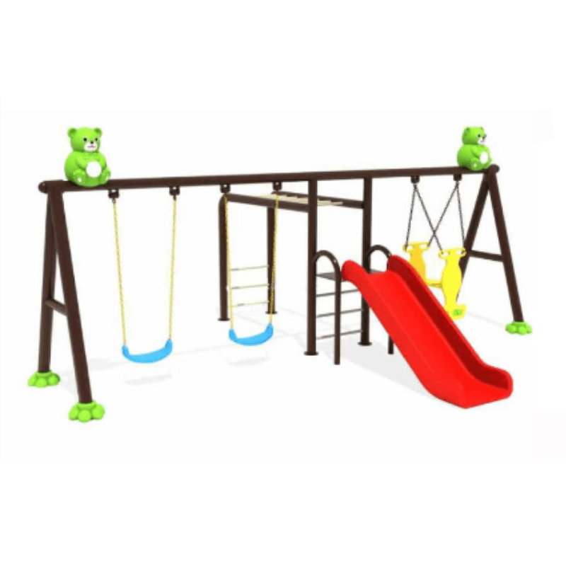 Outdoor Kids Swing And Slide With Playground