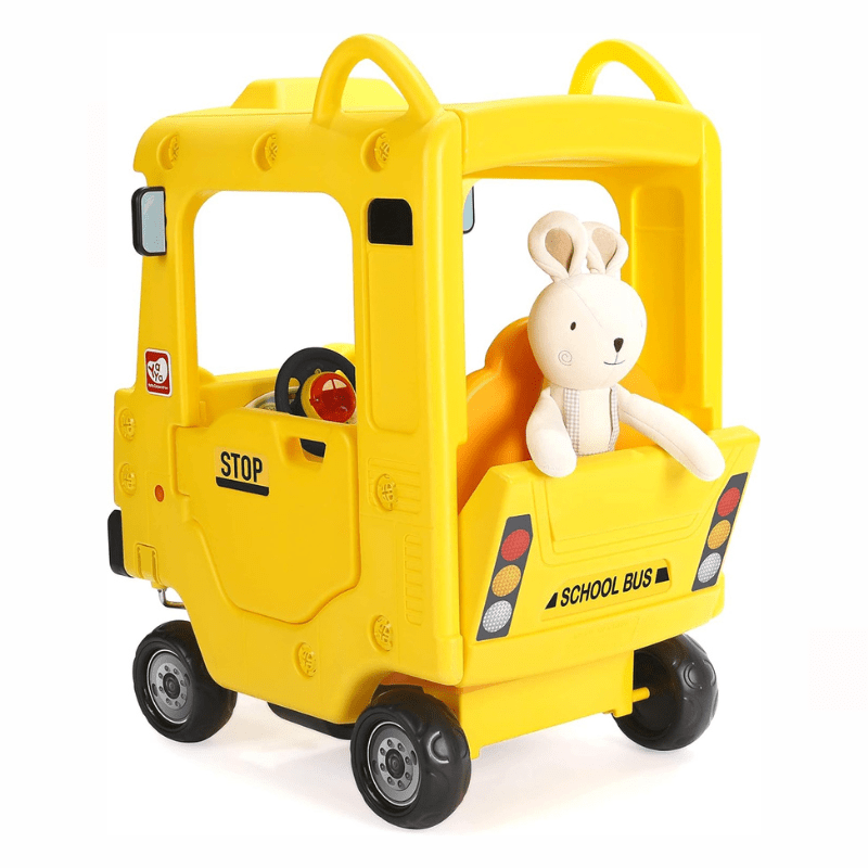 Ride-on Bus Roof Car for Kids Push Car w/ Light Music