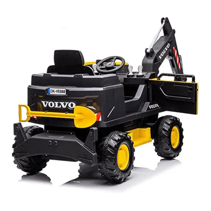 12V Volvo Excavator Kids Ride-On - Yellow - Image 2