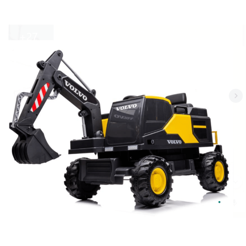 12V Volvo Excavator Kids Ride-On - Yellow