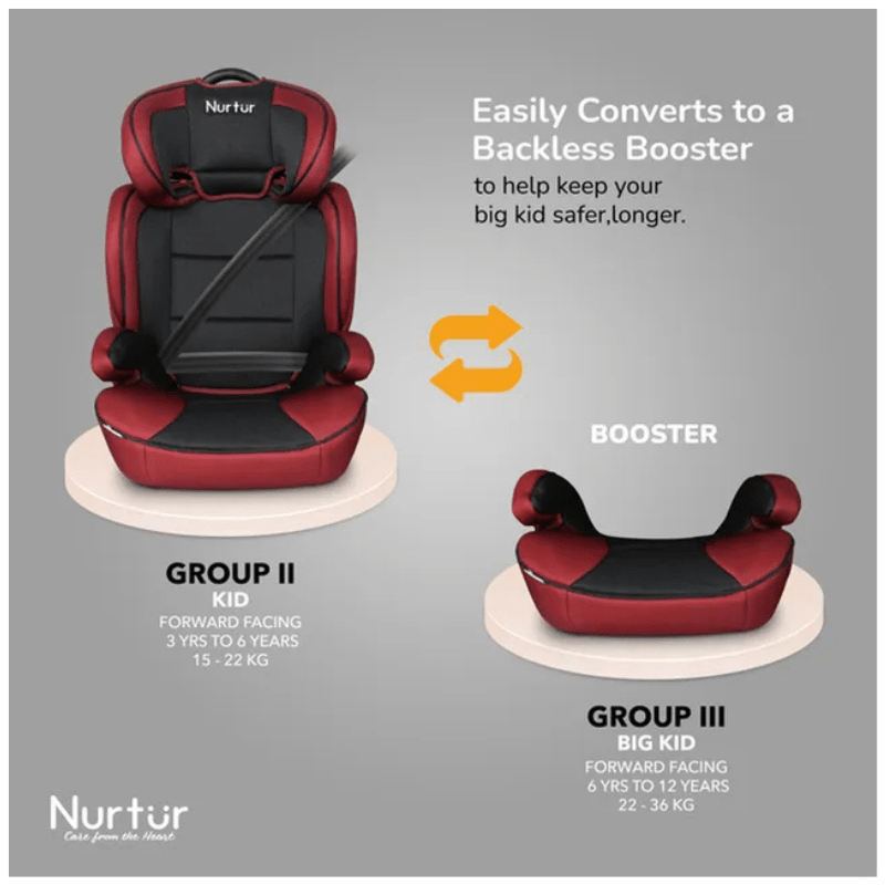 Nurtur – 3-in-1 Jupiter Red Car Seat & Booster Seat - Image 3