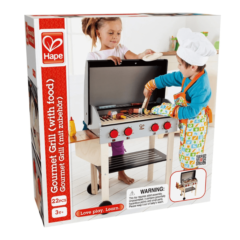 Hape - Wooden Gourmet Grill w/ Food 22pcs BBQ Kitchen Playset - Image 5