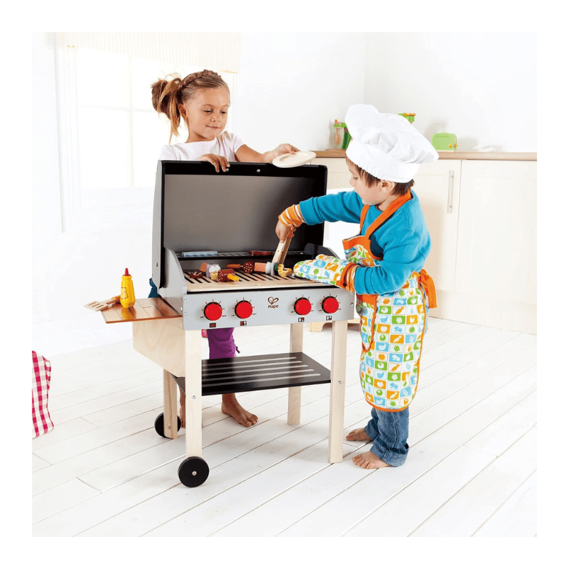 Hape - Wooden Gourmet Grill w/ Food 22pcs BBQ Kitchen Playset - Image 2
