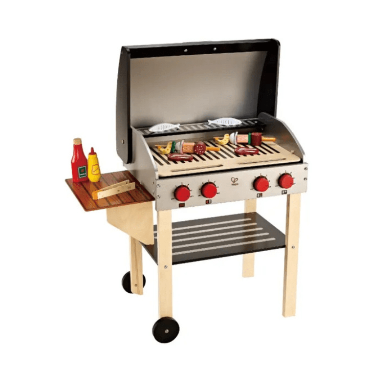 Hape - Wooden Gourmet Grill w/ Food 22pcs BBQ Kitchen Playset