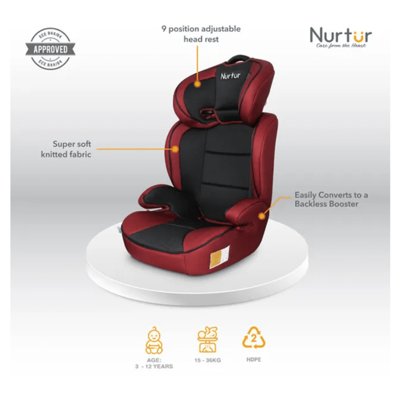 Nurtur – 3-in-1 Jupiter Red Car Seat & Booster Seat - Image 2