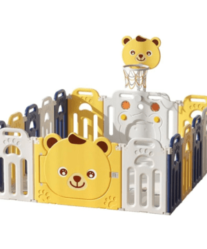Kids Foldable Fence with Basketball – Yellow Bear Design
