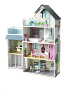 Kids Wooden Doll House Playset