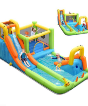 Inflatable Water Slide and Bounce House Combo with Splash Pool