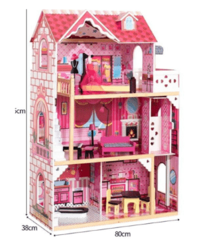 Luxury 3-Story Princess Wooden Dollhouse