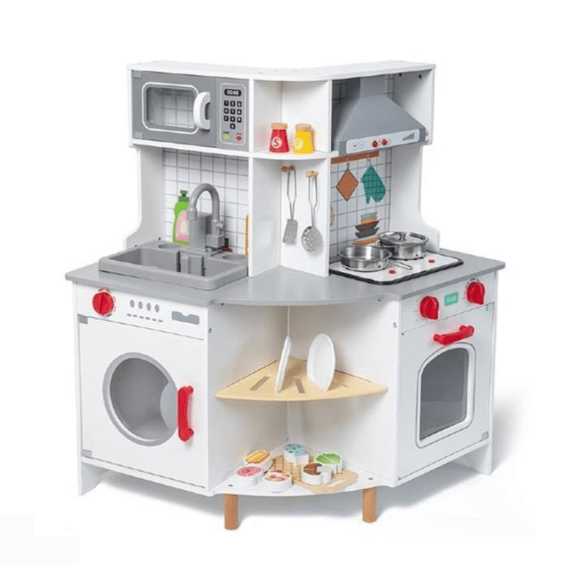 Deluxe Wooden Corner Kitchen Playset