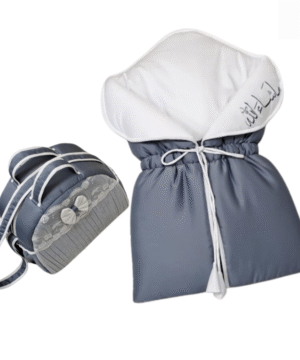 Luxury Baby Sleeping Bag & Diaper Bag Set Elegant Grey