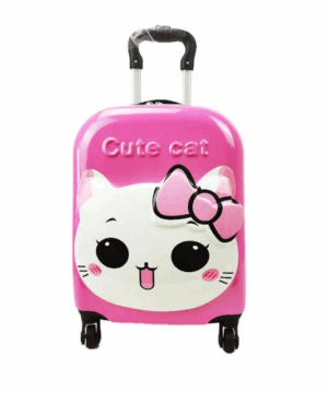 Cute Cat Kids Trolley Bag – Pink Edition