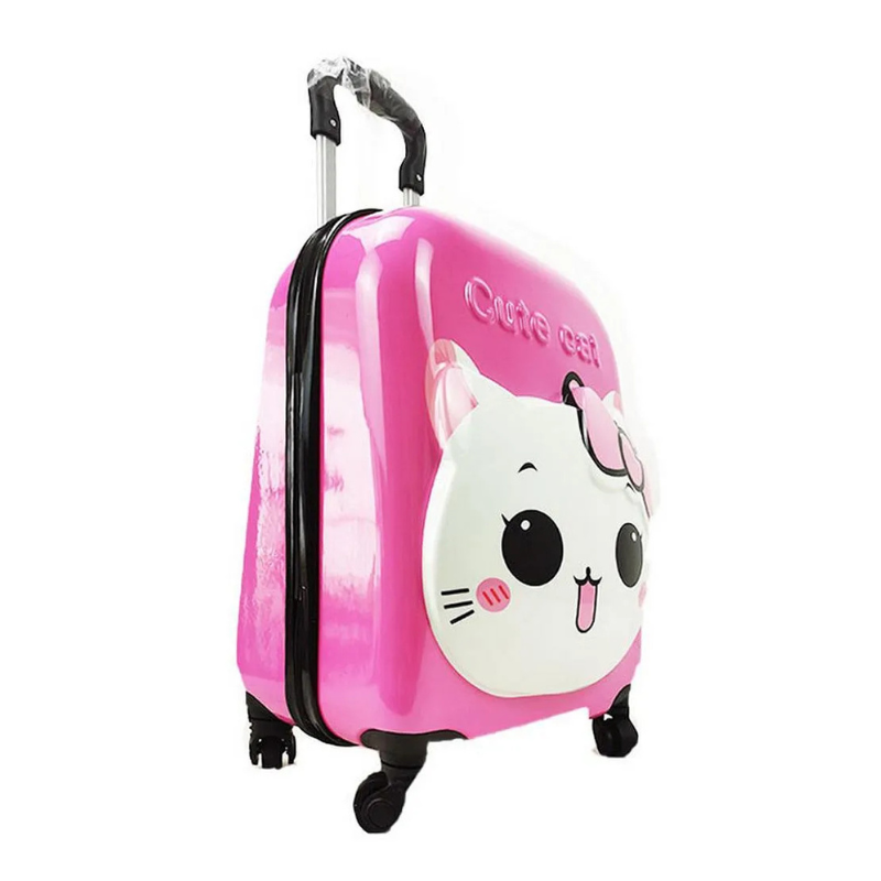Cute Cat Kids Trolley Bag – Pink Edition - Image 2