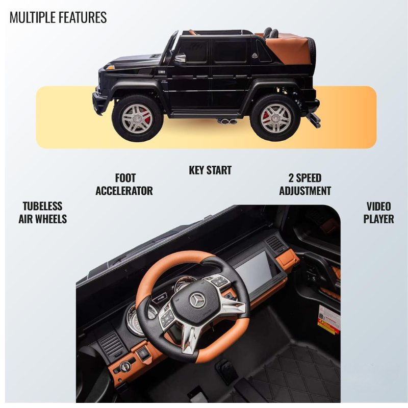 Mercedes – Kids Powered Ride On Car Black - Image 6