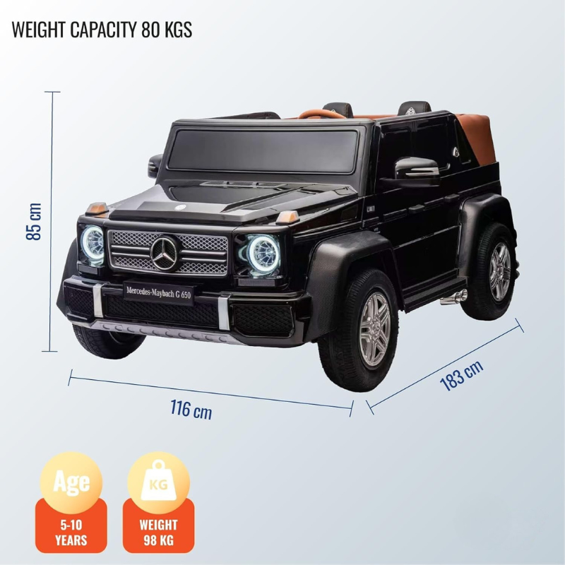 Mercedes – Kids Powered Ride On Car Black - Image 5