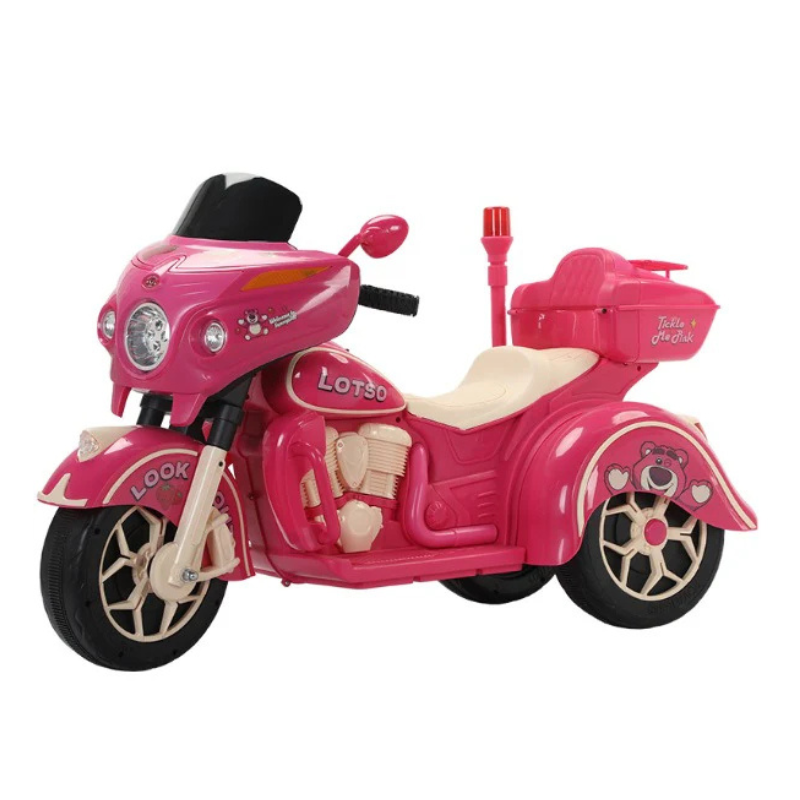 Lots-O’ Bear Electric Ride-On Motorbike – Pink Edition