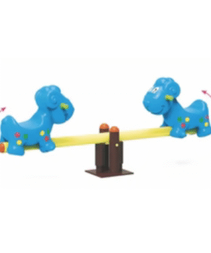 Kids Amusement Park Twin Pups Seesaw Rocker – Blue