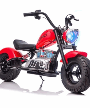 Kids Electric Ride-On Chopper Bike – Red