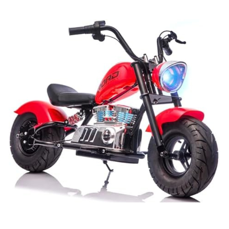 Kids Electric Ride-On Chopper Bike – Red